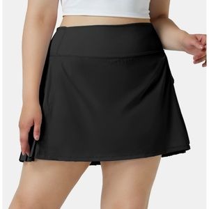 Pleated Flared 2-in-1 Tennis Plus Size Skirt